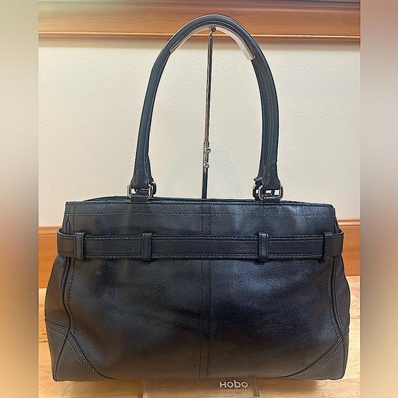 COACH HAMPTONS black leather classic COACH tote bag/purse - Picture 3 of 12